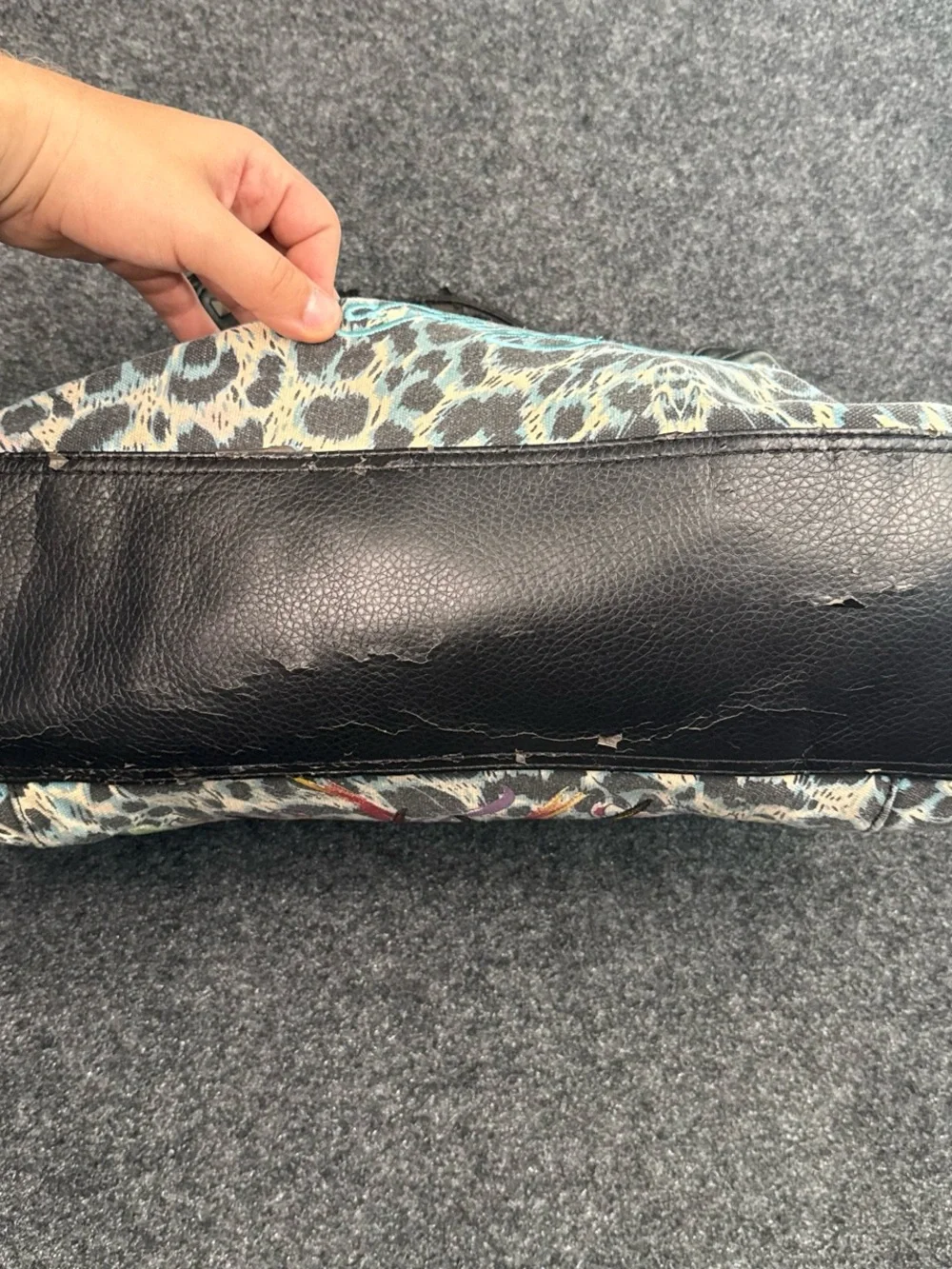 Ed Hardy Y2K Vintage Black Trim Multicolor Embroidered Bird Satchel